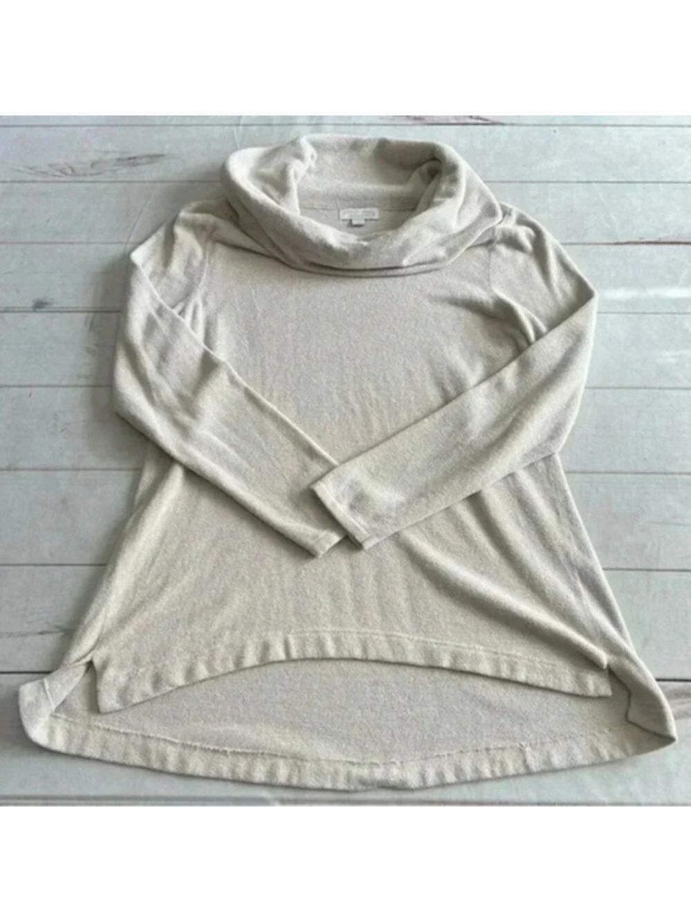 Barefoot Dreams CozyChic Ultra Lite Coastal Cowl Neck Tunic Sand Dune, Size L